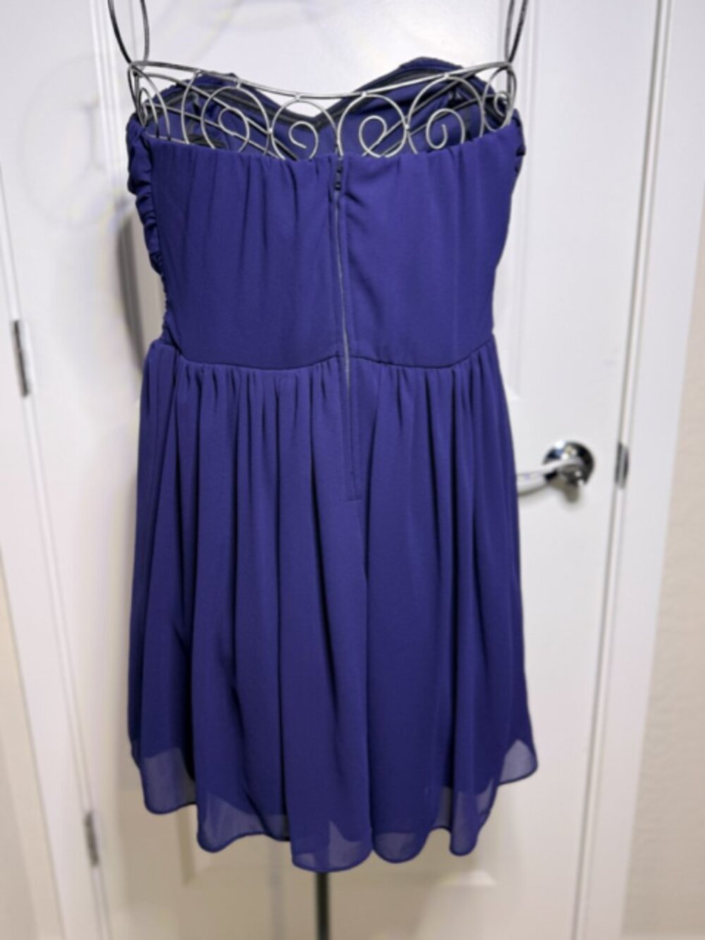 BCX Navy Blue Strapless Ruched Party Dress, Size 13 - Picture 6 of 9